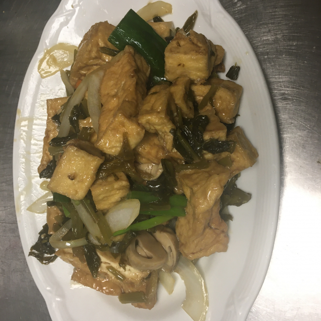 雪菜炒豆腐shue choi met tofu