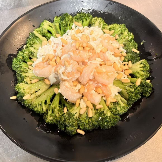 兰花芙蓉虾球Broccoli met eiwit en garnalen