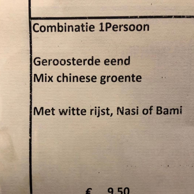 Combinatie 1 persoon met witte rijst