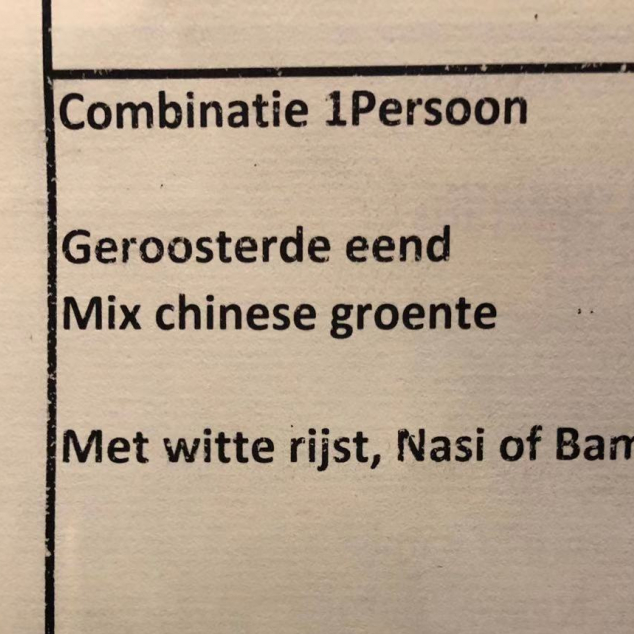 Combinatie 1 persoon met nasi