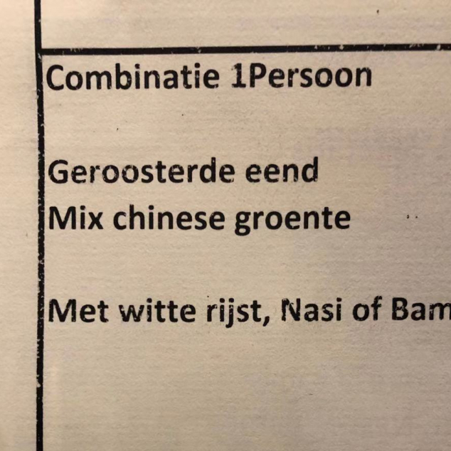 Combinatie 1 persoon met bami