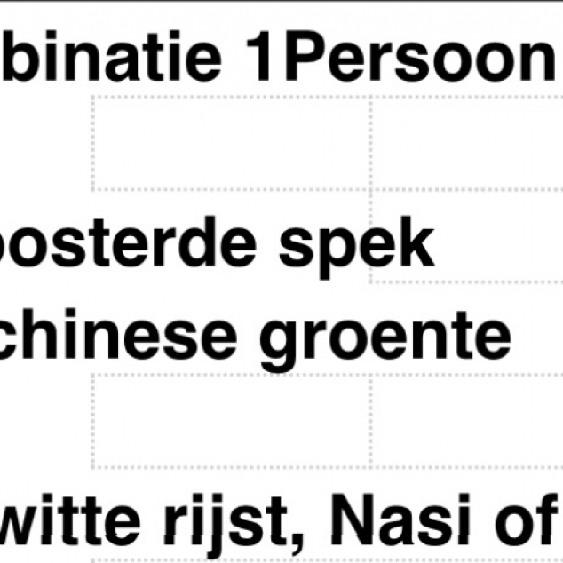 Combinatie 1 persoon met bami