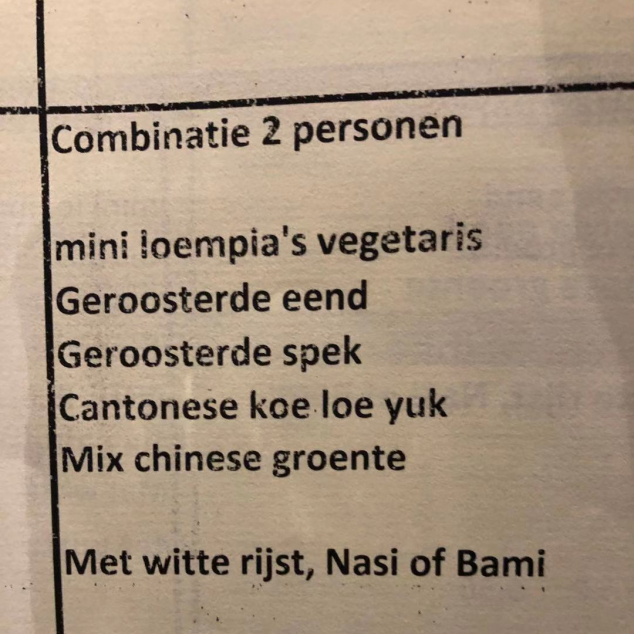 Combinatie 2 personen met nasi