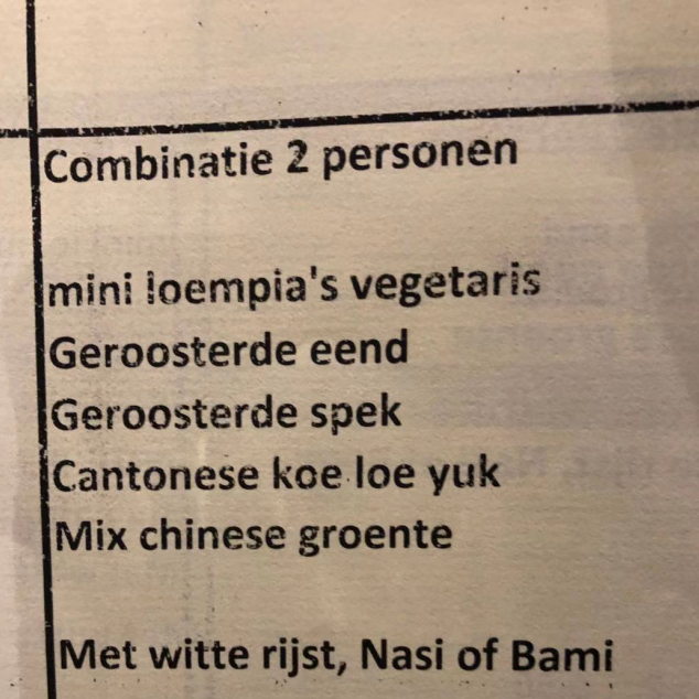 Combinatie 2 personen met bami