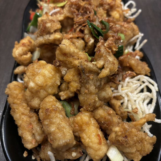 大椒盐鲜尤Grote Pittige en gezouten inktvis met nasi