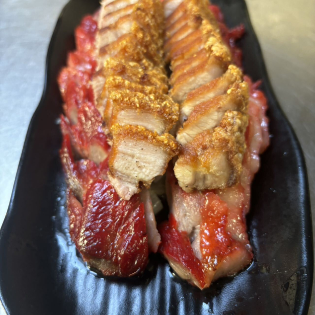 叉腩雙拼Combinatie van cha sieuw en spek met nasi